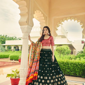Navy Blue Thread Siquence  Embroided   Work   lehenga choli with Silk  dupatta